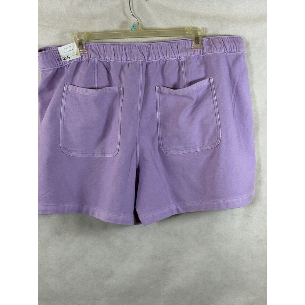 Lane Bryant Pull-On Knit Denim Shorts Women's Size 24 Purple High Rise NW 410672 - Picture 7 of 13